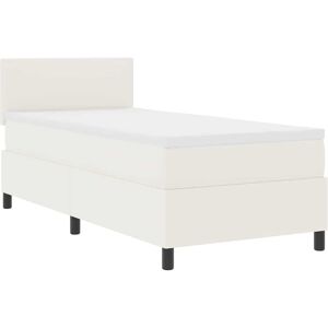 vidaXL Lit à ressort LED avec tête de lit Crème et Blanc 100 x 200 cm vidaXL Lit à ressort LED avec tête de lit Crème et Blanc 100 x 200 cm