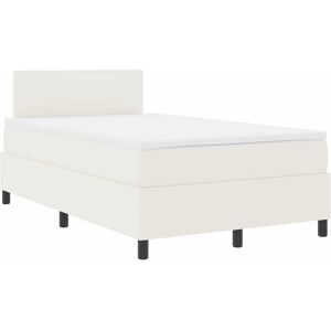 vidaXL Lit à ressort LED avec tête de lit Crème et Blanc 120 x 190 cm vidaXL Lit à ressort LED avec tête de lit Crème et Blanc 120 x 190 cm