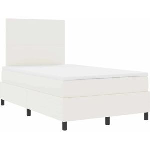 vidaXL Lit à ressort LED avec tête de lit Crème et Blanc 120 x 190 cm vidaXL Lit à ressort LED avec tête de lit Crème et Blanc 120 x 190 cm