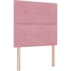 vidaXL Lit à ressort LED avec tête de lit Rose 100 x 200 cm Velours vidaXL Lit à ressort LED avec tête de lit Rose 100 x 200 cm Velours