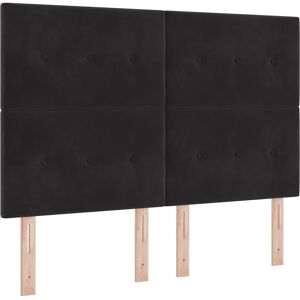 vidaXL Lit à ressort LED avec tête de lit Noir 140 x 190 cm Velours vidaXL Lit à ressort LED avec tête de lit Noir 140 x 190 cm Velours