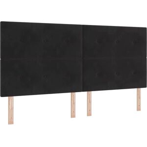 vidaXL Lit à ressort LED avec tête de lit Noir 200 x 200 cm Velours vidaXL Lit à ressort LED avec tête de lit Noir 200 x 200 cm Velours