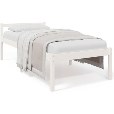 Cadre de lit en pin blanc vidaXL - Sommier en bois massif pour matelas 90x190 cm Cadre de lit en pin blanc vidaXL - Sommier en bois massif pour matelas 90x190 cm