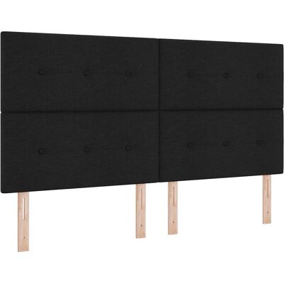 Vidaxl Tête de lit capitonnée noire avec boutons - Tête de lit Vidaxl Tête de lit capitonnée noire avec boutons - Tête de lit