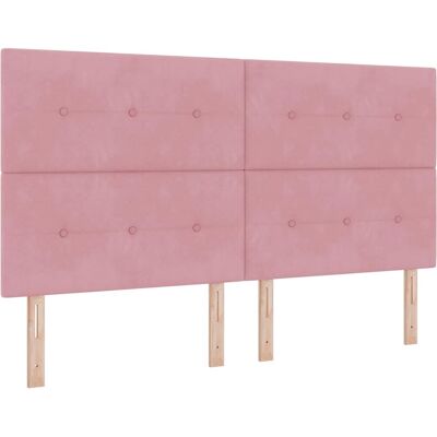Vidaxl Tête de lit en velours rose capitonnée - Tête de lit Vidaxl Tête de lit en velours rose capitonnée - Tête de lit