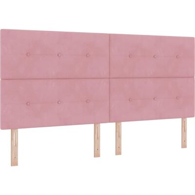 Vidaxl Têtière Rose En Velours Ajustable - Tête de Lit Vidaxl Têtière Rose En Velours Ajustable - Tête de Lit