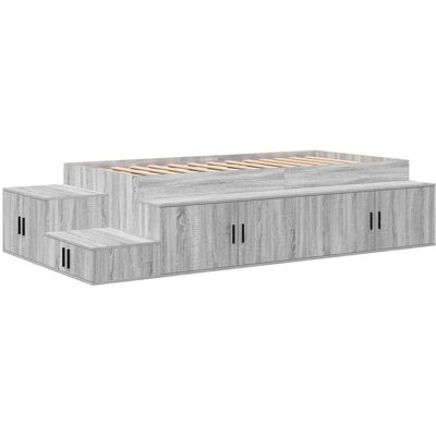 Vidaxl Sonoma Cadre de Lit de Rangement Gris - Bed Storage Frame Vidaxl Sonoma Cadre de Lit de Rangement Gris - Bed Storage Frame