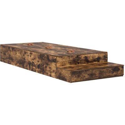 Vidaxl - Storage Bed Frame - Chêne Fumé - 90x200 cm - Lit Vidaxl - Storage Bed Frame - Chêne Fumé - 90x200 cm - Lit