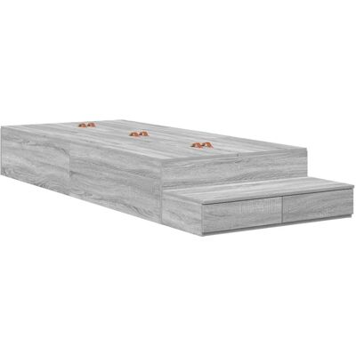 VidaXL - Structure de lit de rangement Gris Sonoma VidaXL - Structure de lit de rangement Gris Sonoma