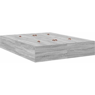 Lit de Rangement Gris Sonoma 140x200 cm Vidaxl Lit de Rangement Gris Sonoma 140x200 cm Vidaxl