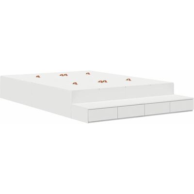 Structure de lit blanche Vidaxl 150x200 cm - Lit Structure de lit blanche Vidaxl 150x200 cm - Lit