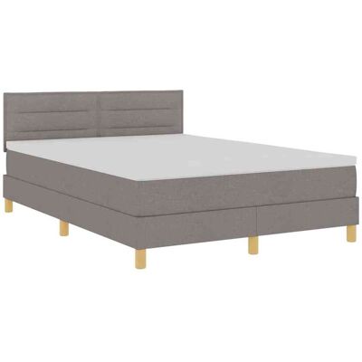 vidaXL Lit à ressort LED avec tête de lit Taupe 140 x 190 cm tissu vidaXL Lit à ressort LED avec tête de lit Taupe 140 x 190 cm tissu