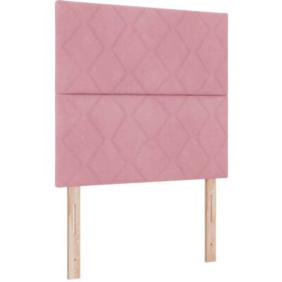 vidaXL Lit à ressort LED avec tête de lit Rose 90 x 200 cm Velours vidaXL Lit à ressort LED avec tête de lit Rose 90 x 200 cm Velours