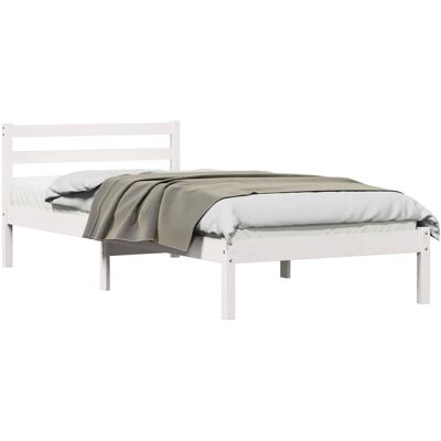 Cadre de lit vidaXL avec tête en bois de pin - Usage intérieur Cadre de lit vidaXL avec tête en bois de pin - Usage intérieur