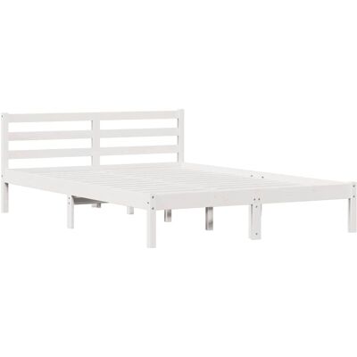 Lit Blanc en Pin Vidaxl 160x210 cm Lit Blanc en Pin Vidaxl 160x210 cm