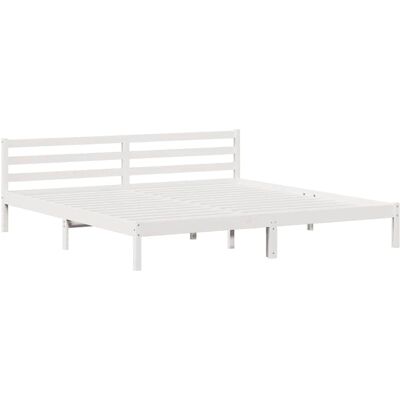 Cadre de Lit Blanc 180x210 cm en Bois Massif de Pin Vidaxl - Lit Cadre de Lit Blanc 180x210 cm en Bois Massif de Pin Vidaxl - Lit