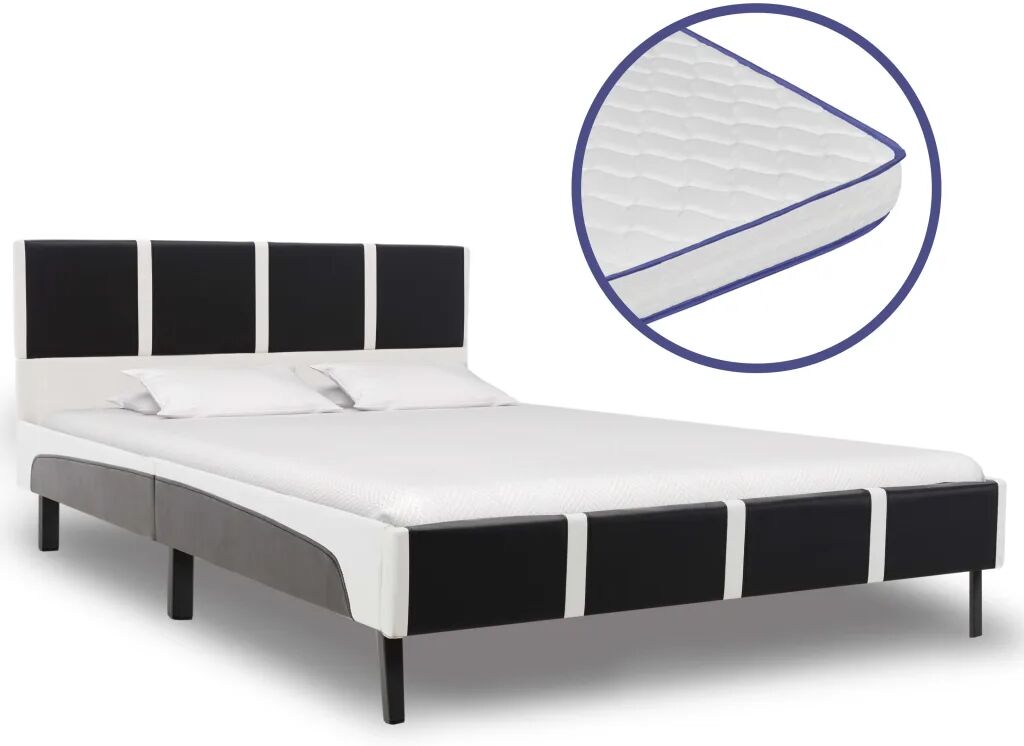 vidaXL Lit et matelas mousse à mémoire de forme Similicuir 120x200 cm