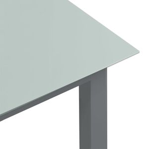 vidaXL Table de jardin Gris clair 190x90x74 cm Aluminium et verre