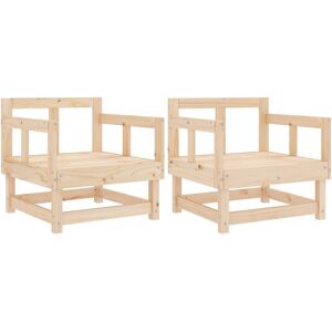 Chaises de jardin en pin massif vidaXL 2 pièces Chaises de jardin en pin massif vidaXL 2 pièces