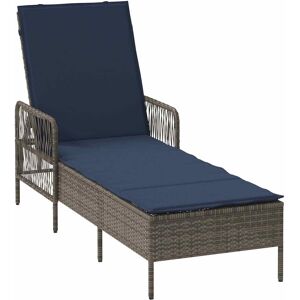 Vidaxl - Transat Gris Rotin 157x55x92cm Pliable - Transat Vidaxl - Transat Gris Rotin 157x55x92cm Pliable - Transat