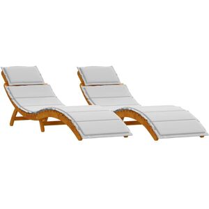 Ensemble de chaise longue en bois vidaXL - Pliable, Acacia, Confortable Ensemble de chaise longue en bois vidaXL - Pliable, Acacia, Confortable