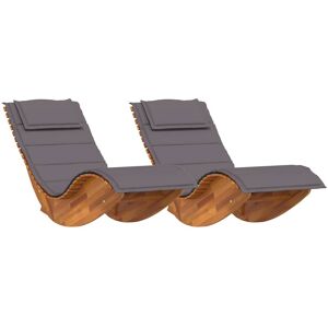 VIDAXL Lit à bascule extérieur en bois avec coussins - Mobilier de détente VIDAXL Lit à bascule extérieur en bois avec coussins - Mobilier de détente