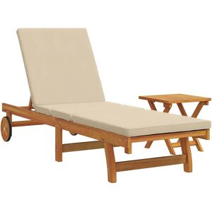 vidaXL Table de jardin - Pliable, Acacia, Beige vidaXL Table de jardin - Pliable, Acacia, Beige