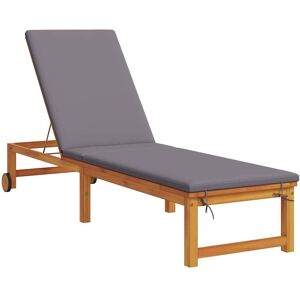 Vidaxl - Fauteuil de détente avec coussins gris - Extérieur Vidaxl - Fauteuil de détente avec coussins gris - Extérieur