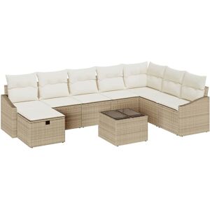 Ensemble de Canapés de Jardin VidaXL - Beige, 9 Pièces - Mobilier d'Extérieur Ensemble de Canapés de Jardin VidaXL - Beige, 9 Pièces - Mobilier d'Extérieur