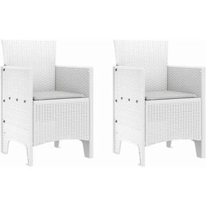 Vidaxl Ensemble de 2 Chaises de Jardin Blanc et Gris Clair - Mobilier de Jardin Vidaxl Ensemble de 2 Chaises de Jardin Blanc et Gris Clair - Mobilier de Jardin