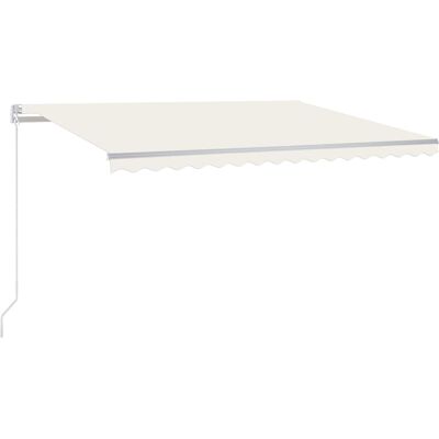 Auvent rétractable vidaXL - 450x300 cm, Crème, Manuel, Résistant aux intempéries Auvent rétractable vidaXL - 450x300 cm, Crème, Manuel, Résistant aux intempéries