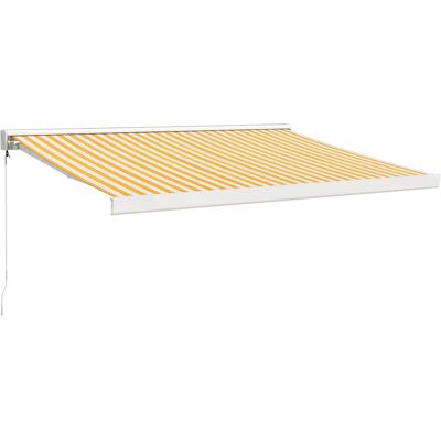 Abris retractable Jaune et Blanc vidaXL 3x2,5 m Tissu et Aluminium - Abris Abris retractable Jaune et Blanc vidaXL 3x2,5 m Tissu et Aluminium - Abris