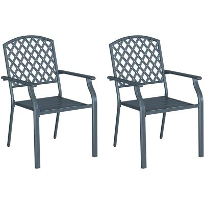 vidaXL Chaise de Jardin Gris Foncé Métal Résistant Extérieur - Chaise de Jardin vidaXL Chaise de Jardin Gris Foncé Métal Résistant Extérieur - Chaise de Jardin