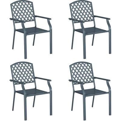 vidaXL Chaise de jardin Gris foncé Métal Durable - Chaise de jardin vidaXL Chaise de jardin Gris foncé Métal Durable - Chaise de jardin