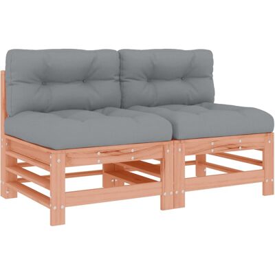 vidaXL Canapés centraux avec coussins 2 pcs bois massif douglas vidaXL Canapés centraux avec coussins 2 pcs bois massif douglas