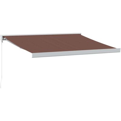 Store banne manuel rétractable marron et blanc vidaXL - Store Store banne manuel rétractable marron et blanc vidaXL - Store