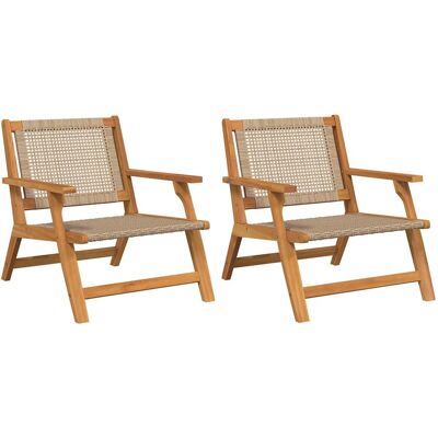 Vidaxl - 2-pcs - Beige - Bois d'acacia - Chaises de jardin Vidaxl - 2-pcs - Beige - Bois d'acacia - Chaises de jardin