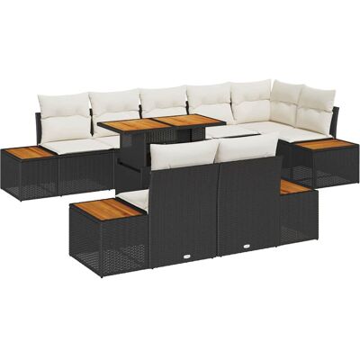 Ensemble de salle à manger de jardin beige - 9 pièces, pour 8 personnes Ensemble de salle à manger de jardin beige - 9 pièces, pour 8 personnes