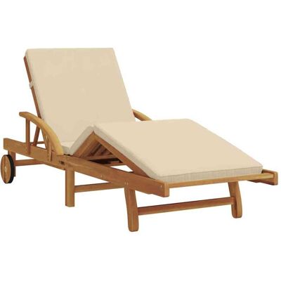 Transat Pliable avec Roulettes et Cousssin - Fauteuil de Jardin Transat Pliable avec Roulettes et Cousssin - Fauteuil de Jardin