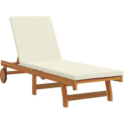 vidaXL Chaise longue Marron, Crème - Fauteuil de détente vidaXL Chaise longue Marron, Crème - Fauteuil de détente