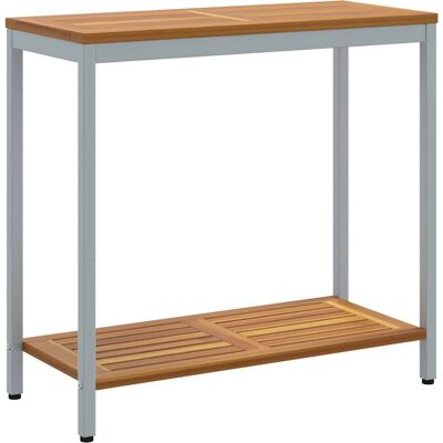 Vidaxl - Table d'Extérieur 35x80x75 cm Bois d'Acacia et Acier Vidaxl - Table d'Extérieur 35x80x75 cm Bois d'Acacia et Acier