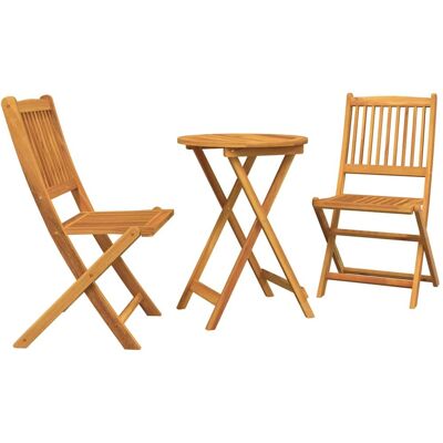Ensemble Bistro de Jardin Vidaxl - Bois d'Acacia Massif, Table Ronde Compacte, Résistant aux Intempéries Ensemble Bistro de Jardin Vidaxl - Bois d'Acacia Massif, Table Ronde Compacte, Résistant aux Intempéries