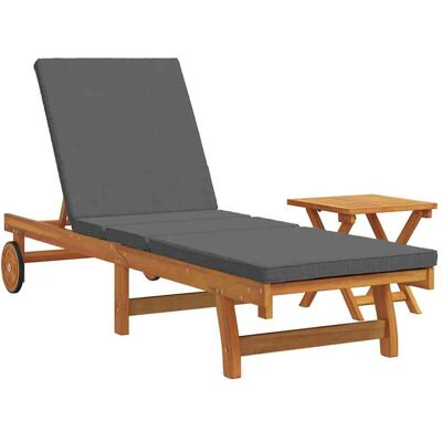 vidaXL Ensemble de 2 transats en acacia massif gris foncé - Ensemble lounge vidaXL Ensemble de 2 transats en acacia massif gris foncé - Ensemble lounge
