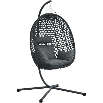 Vidaxl - Chaise Nid d'Oiseau Suspendue Anthracite Polyrattan Vidaxl - Chaise Nid d'Oiseau Suspendue Anthracite Polyrattan