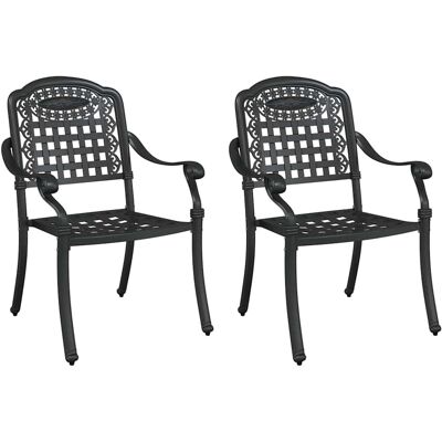 Chaises de jardin Vidaxl - Fer forgé durable, 2 pcs, Noir Chaises de jardin Vidaxl - Fer forgé durable, 2 pcs, Noir