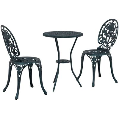 Ensemble de Bistro de Jardin Vidaxl - Fonte, Vert, 3 Pièces Ensemble de Bistro de Jardin Vidaxl - Fonte, Vert, 3 Pièces