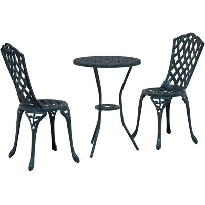 Ensemble de bistro de jardin Vidaxl - 3 pièces, aluminium, vert, extérieur Ensemble de bistro de jardin Vidaxl - 3 pièces, aluminium, vert, extérieur