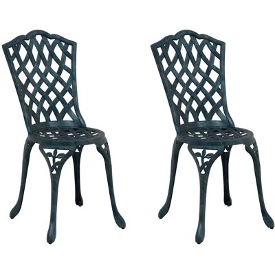 Chaises de jardin Vidaxl 2 pièces - Aluminium Durable, Vert Chaises de jardin Vidaxl 2 pièces - Aluminium Durable, Vert
