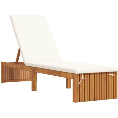 Vidaxl - Transat Réglable en Crème et Marron en Bois - Transat Vidaxl - Transat Réglable en Crème et Marron en Bois - Transat