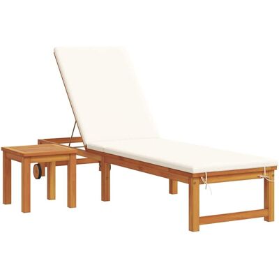 Vidaxl - Chaise Longue avec Table d'Appoint et Coussins - Mobilier d'Extérieur Vidaxl - Chaise Longue avec Table d'Appoint et Coussins - Mobilier d'Extérieur